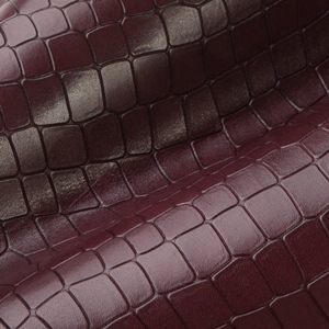 Croco stamped leather Burgundy