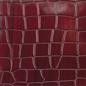 Premium Croco-Stamped Leather Burgundy