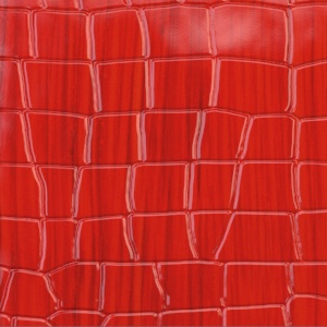 Hochwertiges Leder mit Croco-Prägung – Rot